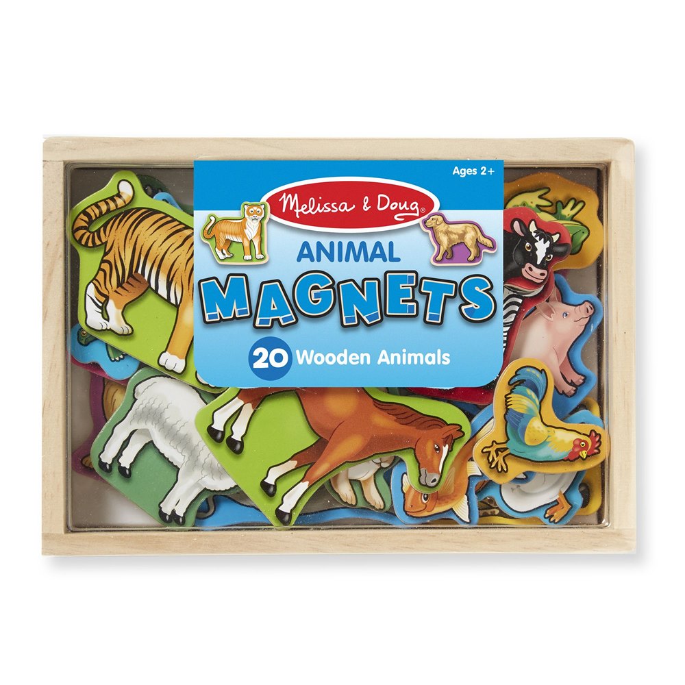 ערכת 20 חיות מגנטיות מעץ דגם Animal Magnets