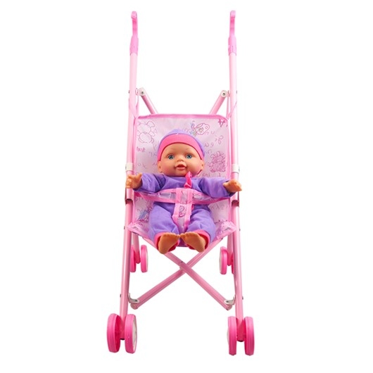 טיולון בובה רכה עם עגלת מתכת דגם Soft Baby With Metal Buggy