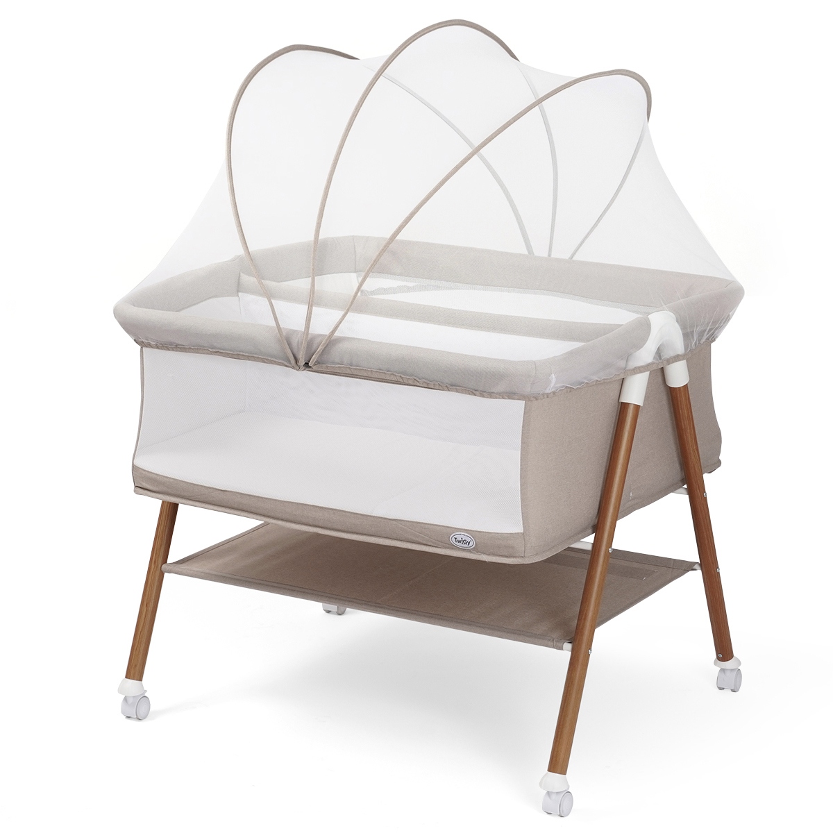 עריסה לתאומים בעלת מסגרת דמוי עץ דגם Dallas Double Woodlike